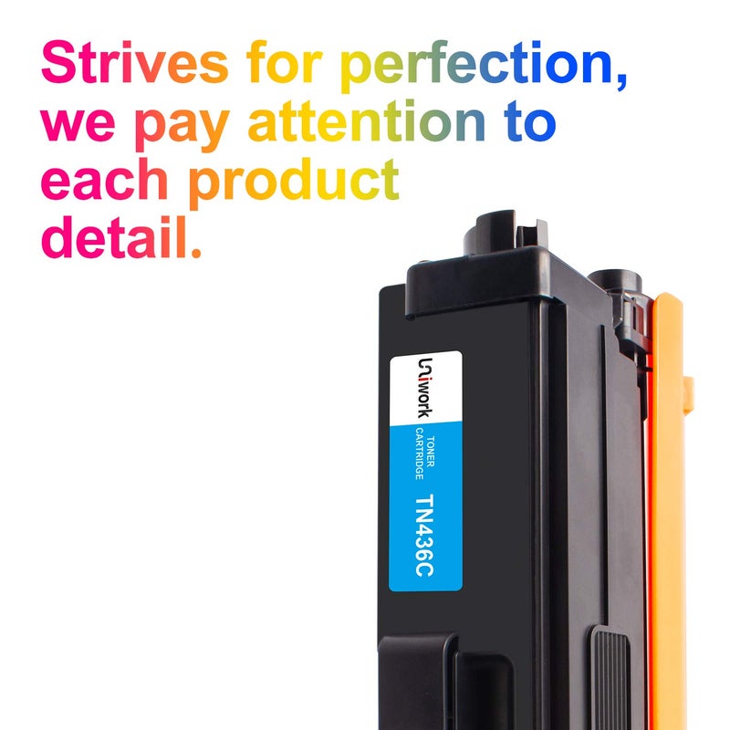 Uniwork Compatible Toner Cartridge Replacement for Brother TN436 TN 436 TN436BK TN433 use with MFC-L8900CDW HL-L8360CDW HL-L8260CDW MFC-L8610CDW MFC-L9570CDW HL-L9310CDW Printer Tray (4 Pack) - Image 3